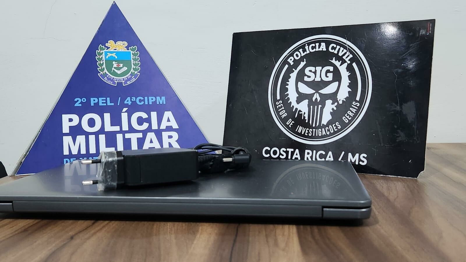 Imagem de compartilhamento para o artigo Notebook furtado em residência é recuperado após vítima identificar suspeito por câmeras de segurança em Costa Rica da MS Todo dia